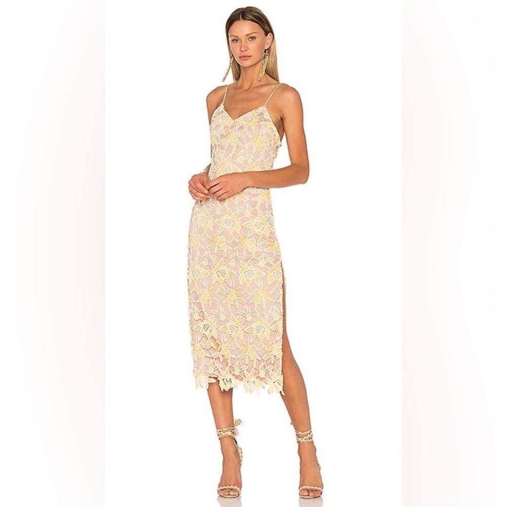 Revolve Donna Dress sunshine floral lace yellow size M